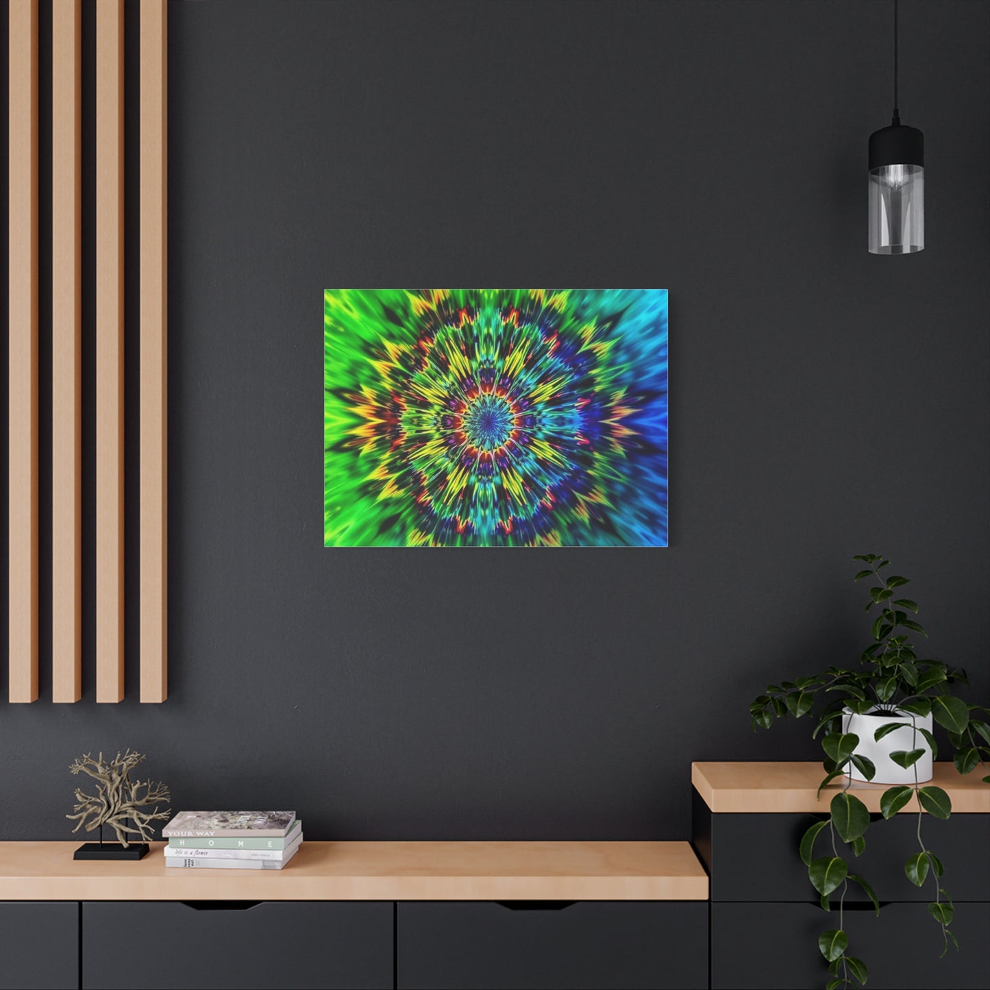 Psychedelic Kaleidoscope Matte Canvas Wall Art — Vibrant Mandala Stretched Canvas