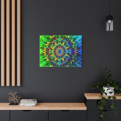Psychedelic Kaleidoscope Matte Canvas Wall Art — Vibrant Mandala Stretched Canvas