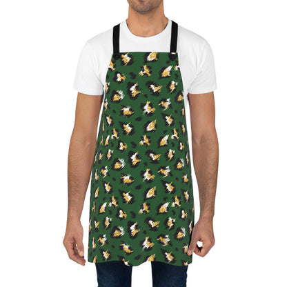 Green Leopard Print Apron — Stylish Animal Print Kitchen Apron