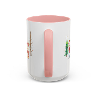 Christmas Snowman Mug — Cute Holiday Coffee Cup with Festive Tree & Snowmen (11/15oz)