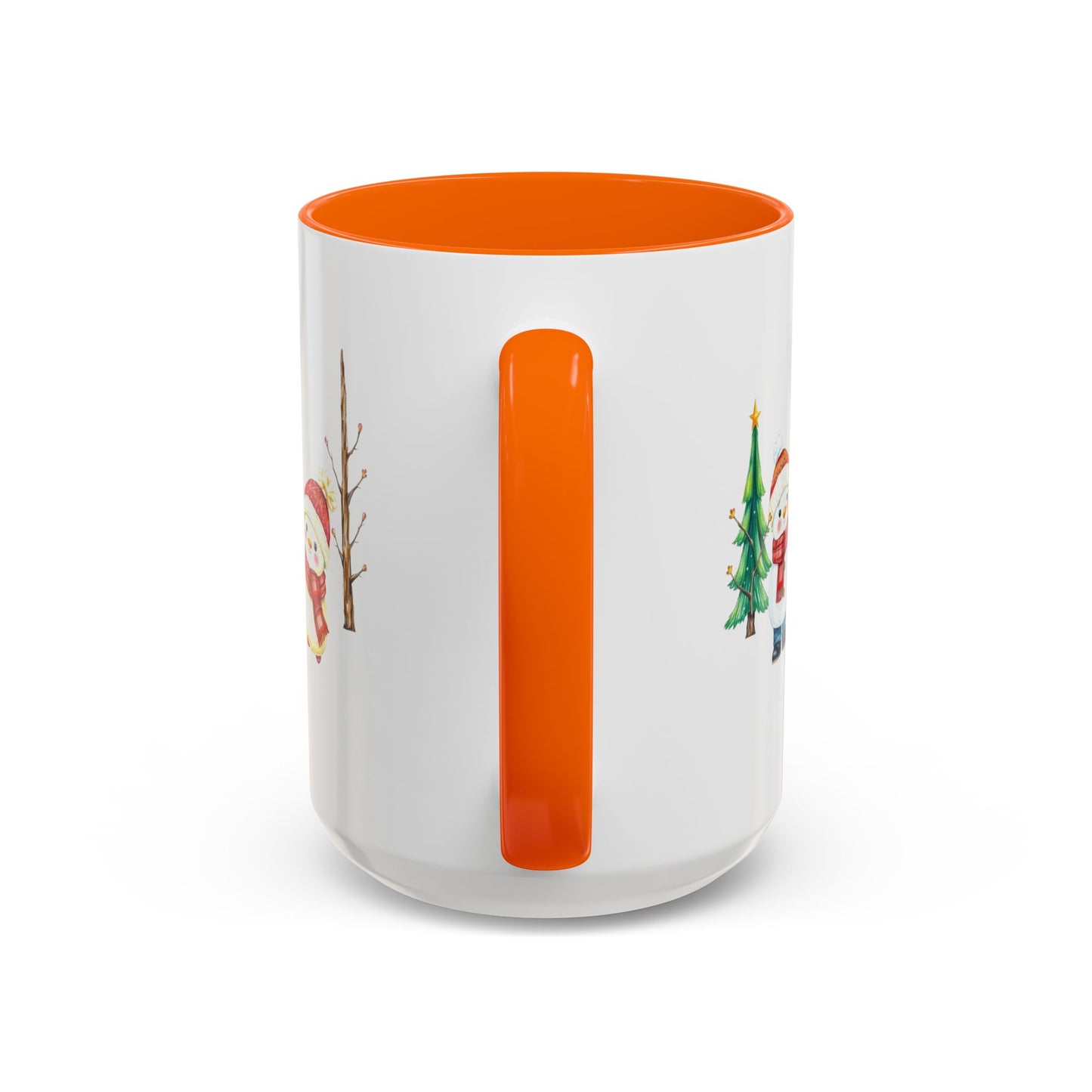 Christmas Snowman Mug — Cute Holiday Coffee Cup with Festive Tree & Snowmen (11/15oz)