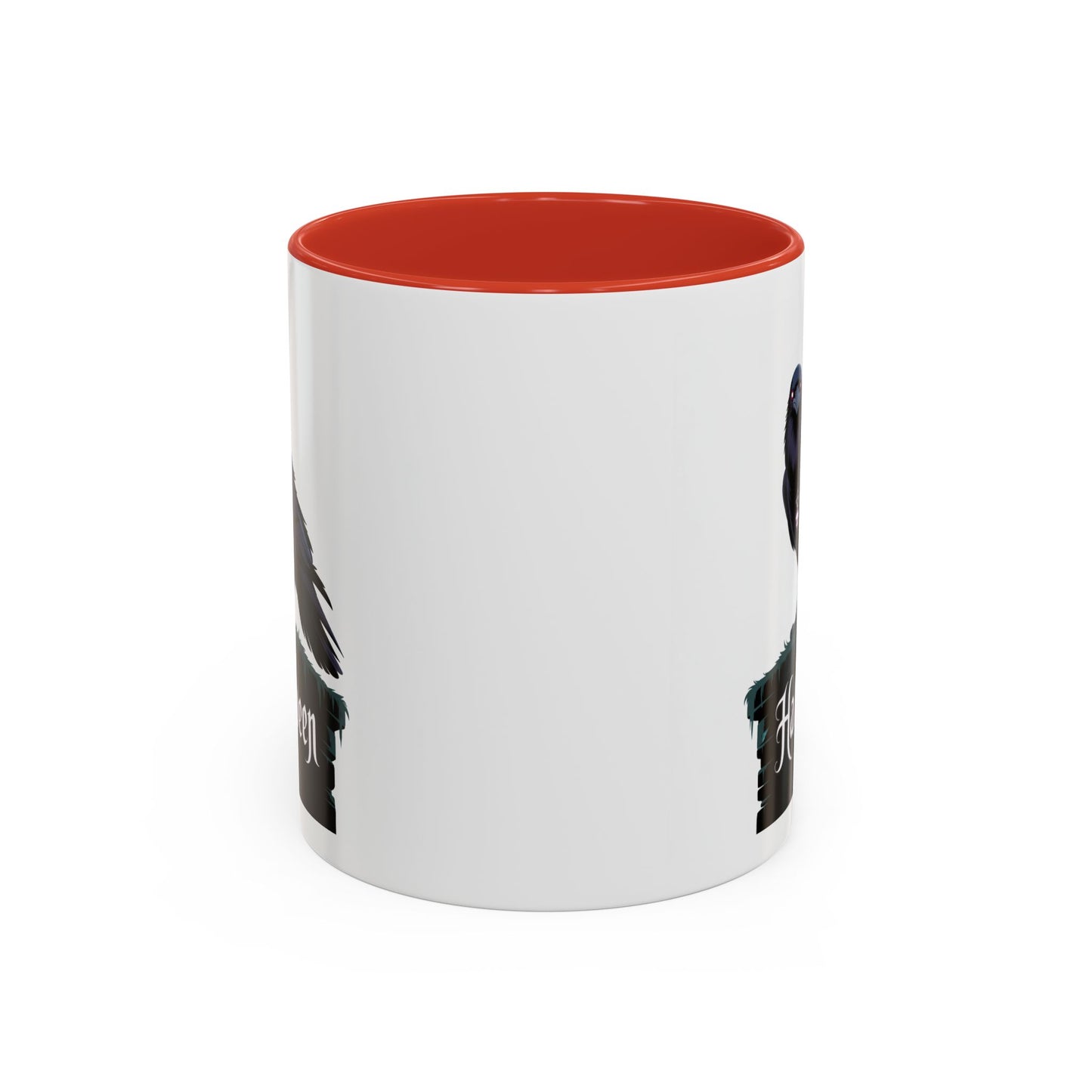 Halloween Raven Coffee Mug, Black Accent Mug, Spooky Drinkware, Unique Gift for Fall, Coffee Lover's Halloween Décor