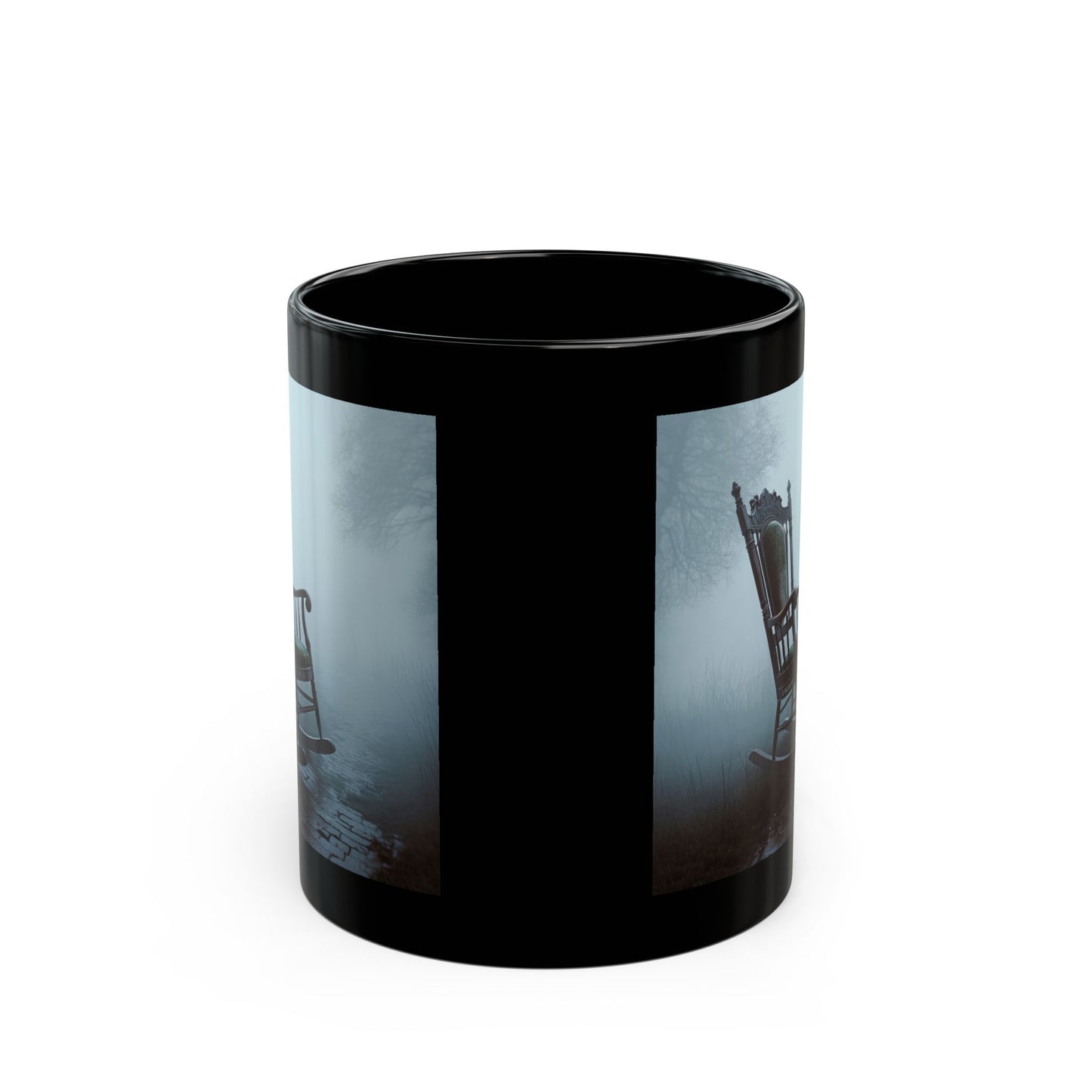 Haunted Rocking Chair Mug - Spooky Fog Gothic Coffee Cup (11oz/15oz)