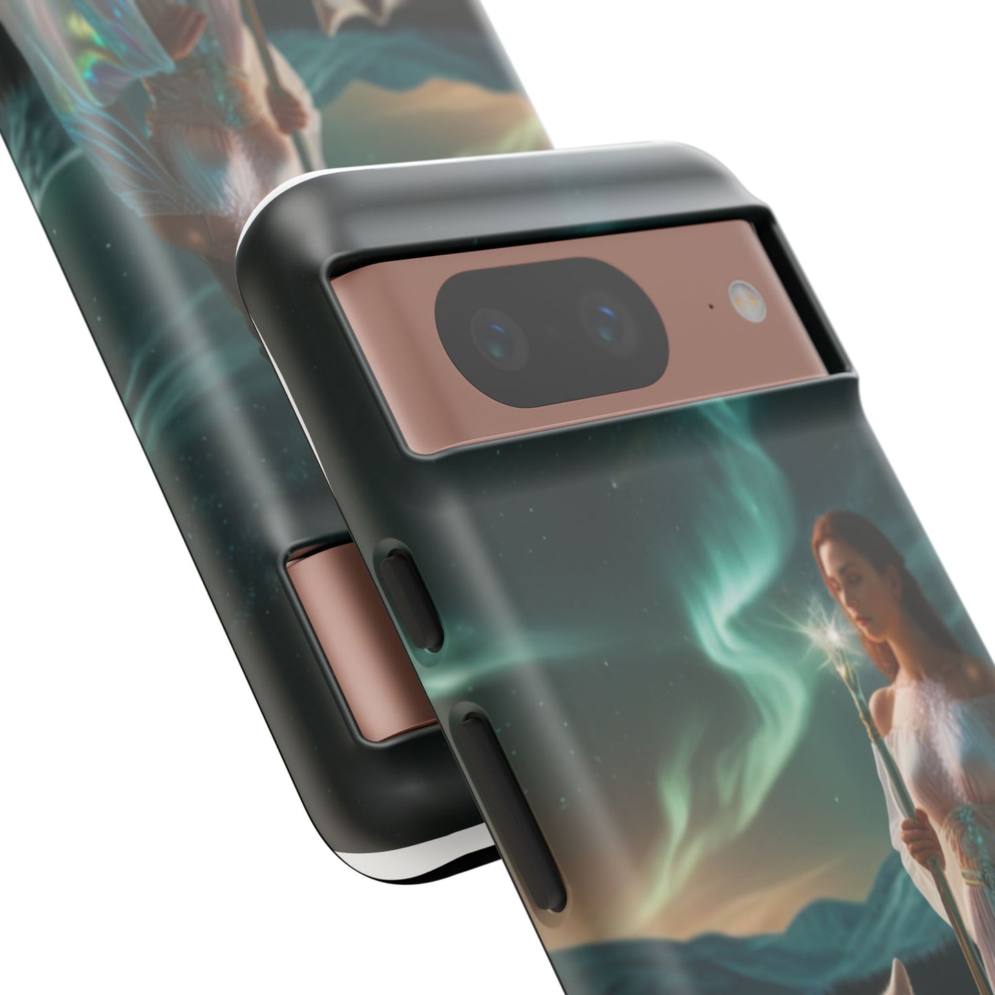 Funda para teléfono Google Aurora Guardian: armadura de fantasía de mujer y lobo