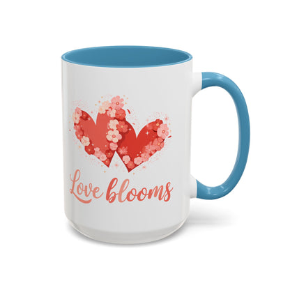 Love Blooms Accent Coffee Mug — Floral Heart 11/15oz