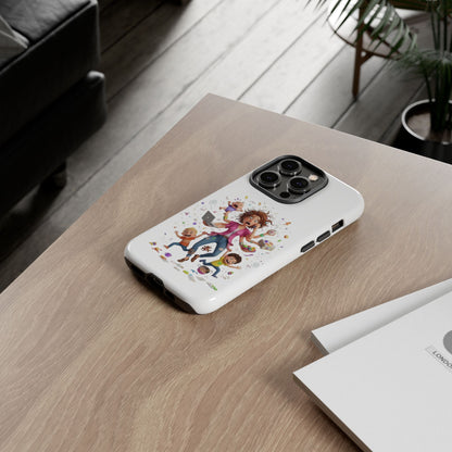 iPhone Phone Case — Hectic Mom Cartoon Design (Multitasking Mother, Kids & Chaos)