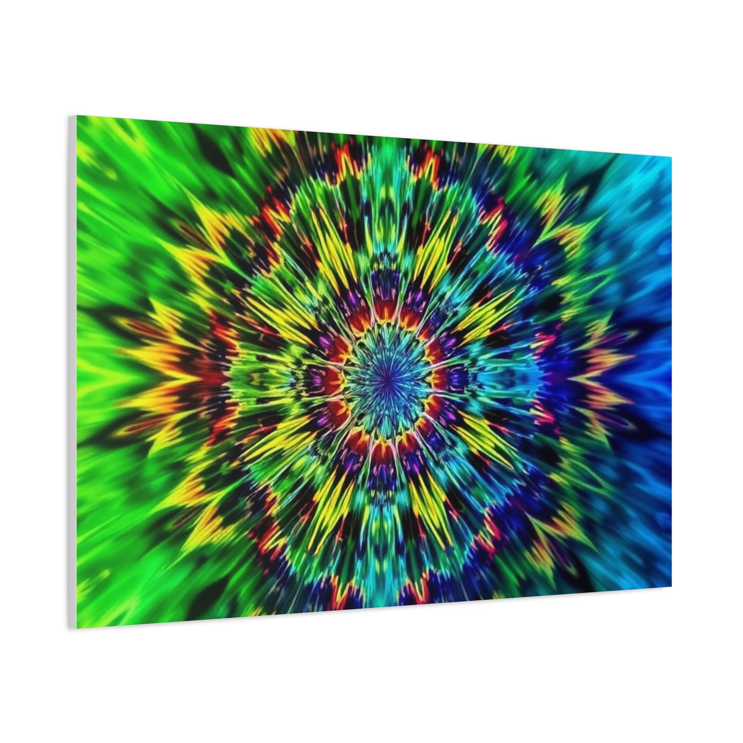 Psychedelic Kaleidoscope Matte Canvas Wall Art — Vibrant Mandala Stretched Canvas