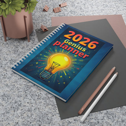 2026 Genius Planner Spiral Notebook — Bright Idea Lightbulb