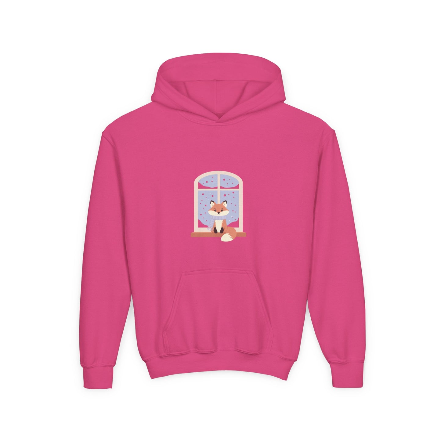 Kids Fox Hoodie - Cozy Winter Window Design