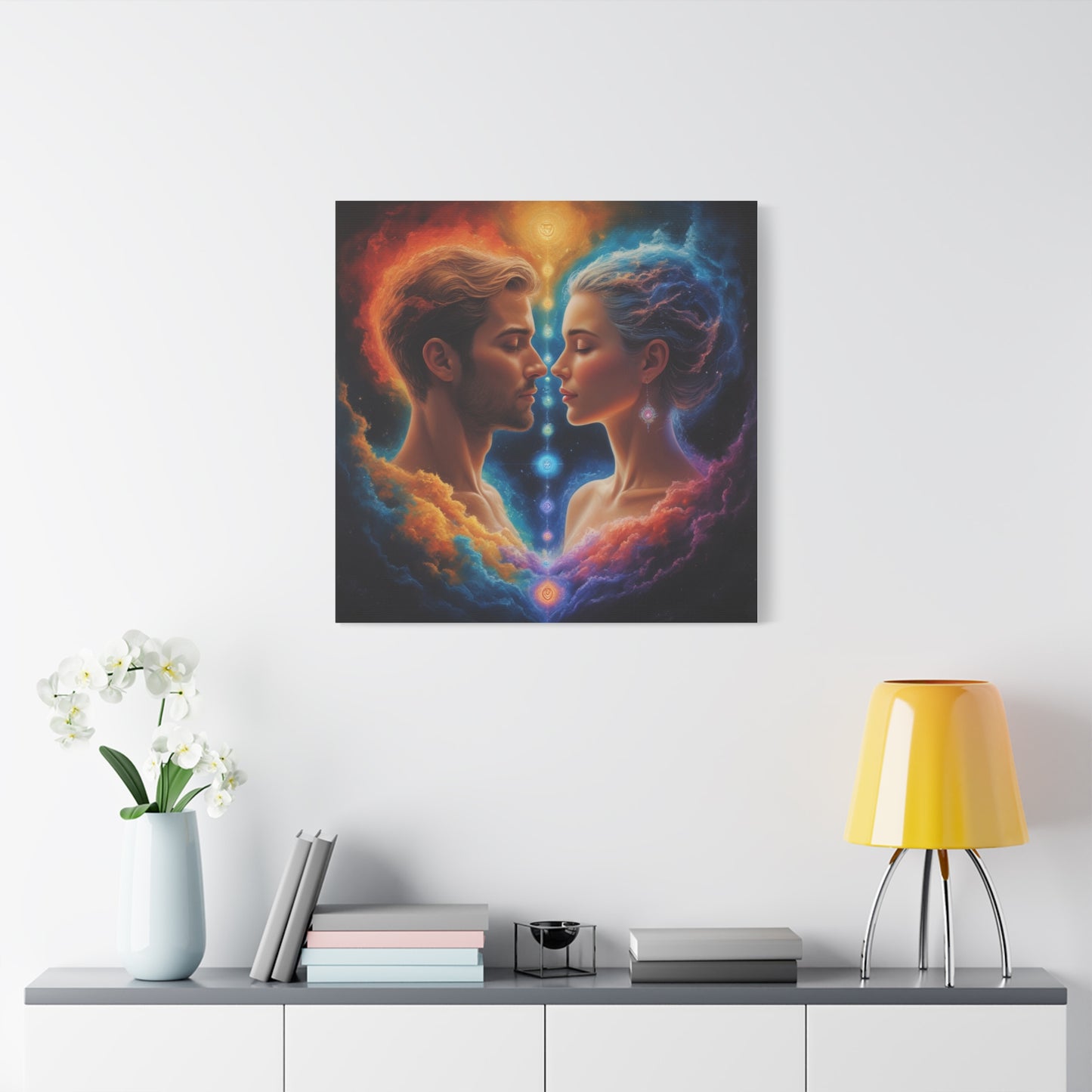 Spiritual Lovers Matte Canvas Print — Energetic Soulmate Portrait