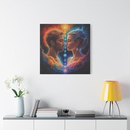 Spiritual Lovers Matte Canvas Print — Energetic Soulmate Portrait