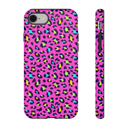 iPhone Pink Neon Leopard Phone Case — Bold Protective iPhone Cover