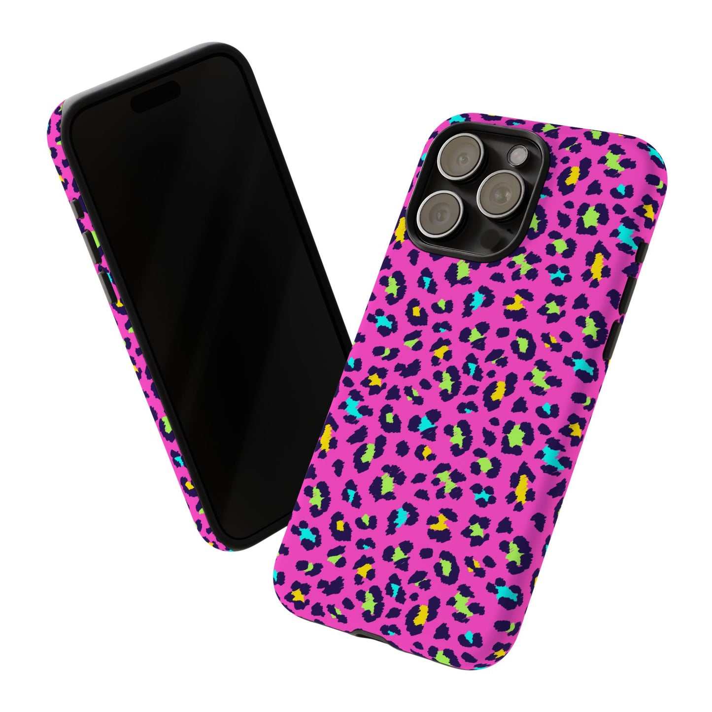 iPhone Pink Neon Leopard Phone Case — Bold Protective iPhone Cover