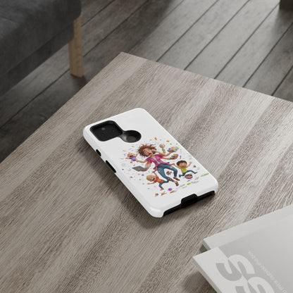 Funda para Google Phone - Diseño de caricatura de mamá frenética (Vida de mamá caótica y divertida)