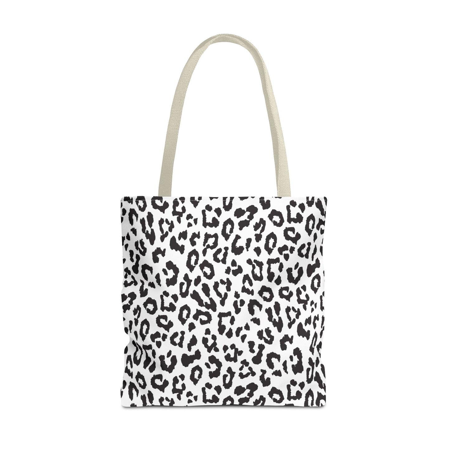 Leopard Print Tote Bag — Black & White All-Over-Print Shopper