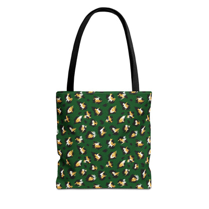Green Leopard Print Tote Bag – Patterned All-Over-Print Shopper