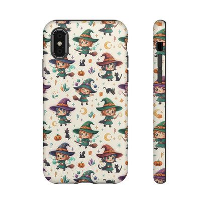 Niedliche iPhone-Handyhülle mit Hexenmuster – Halloween-Kawaii-iPhone-Hülle