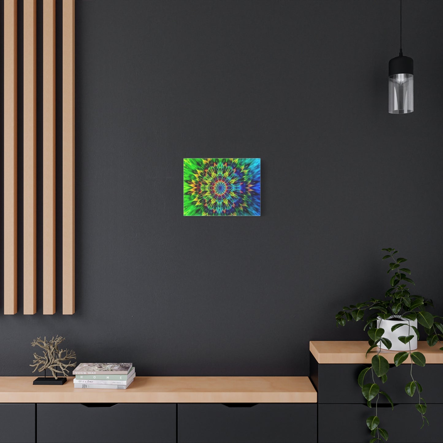Psychedelic Kaleidoscope Matte Canvas Wall Art — Vibrant Mandala Stretched Canvas