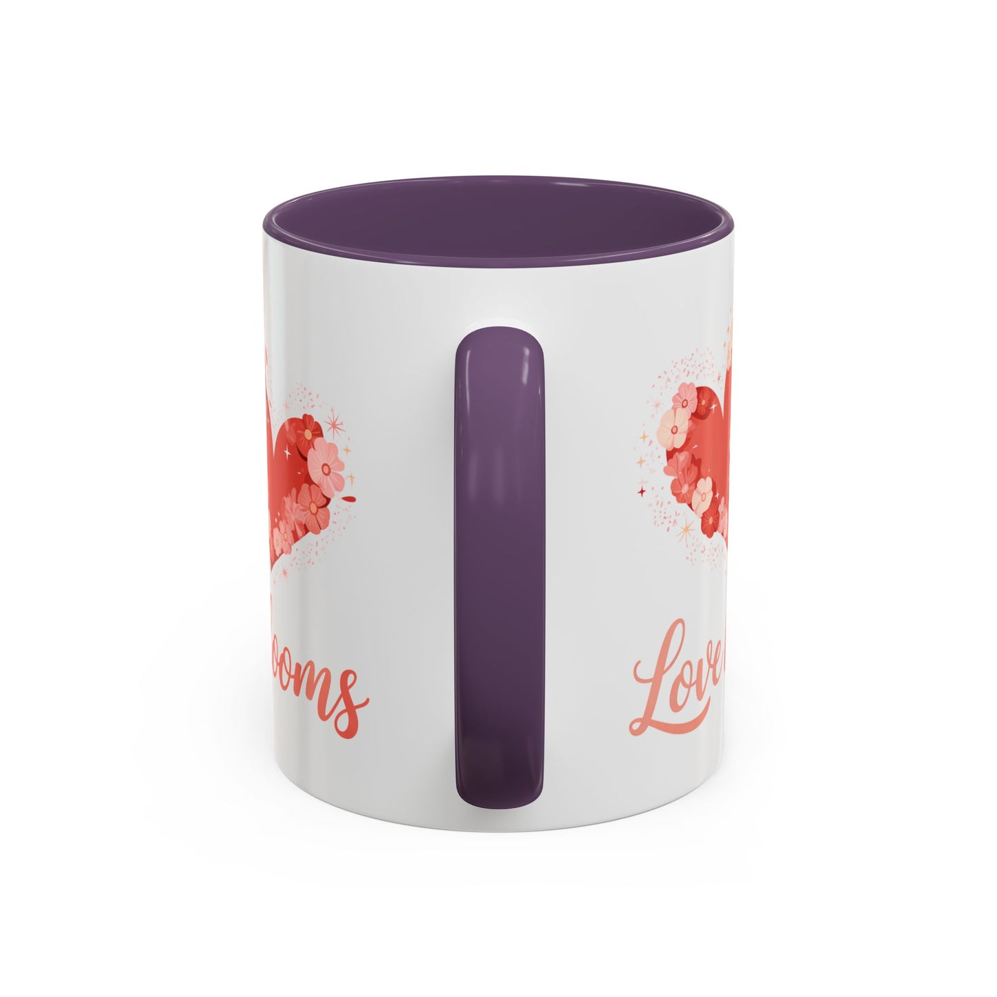 Love Blooms Accent Coffee Mug — Floral Heart 11/15oz