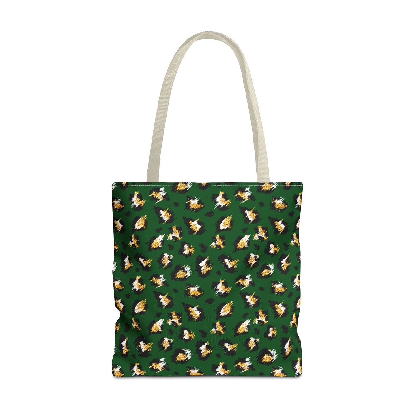 Green Leopard Print Tote Bag – Patterned All-Over-Print Shopper