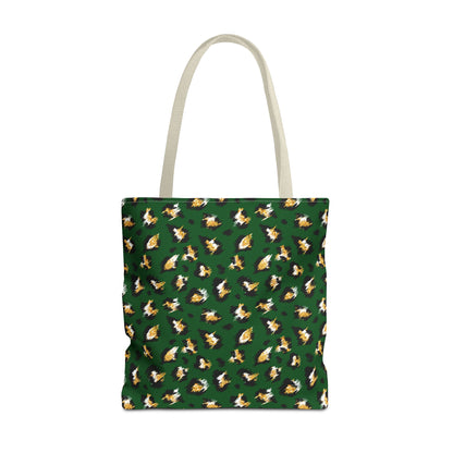 Green Leopard Print Tote Bag – Patterned All-Over-Print Shopper