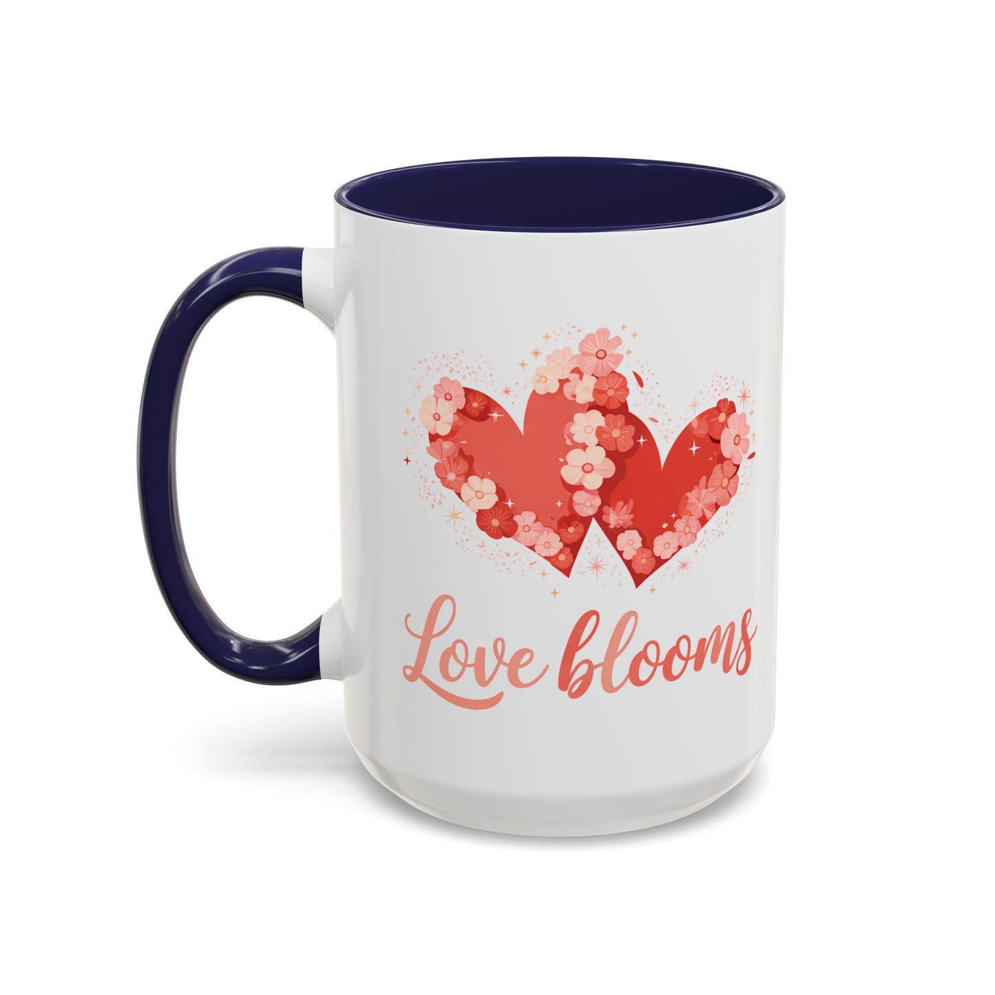Love Blooms Accent Coffee Mug — Floral Heart 11/15oz