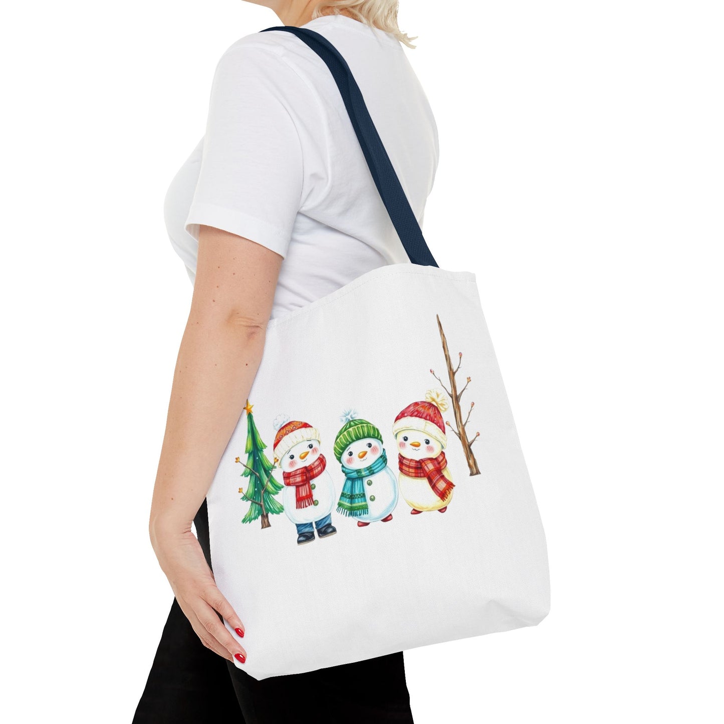 Christmas Snowman Tote Bag — Cute Holiday Winter Market Tote