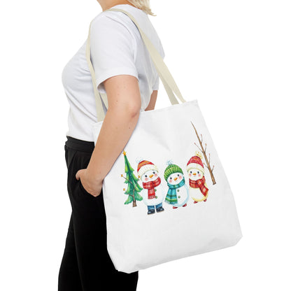 Christmas Snowman Tote Bag — Cute Holiday Winter Market Tote