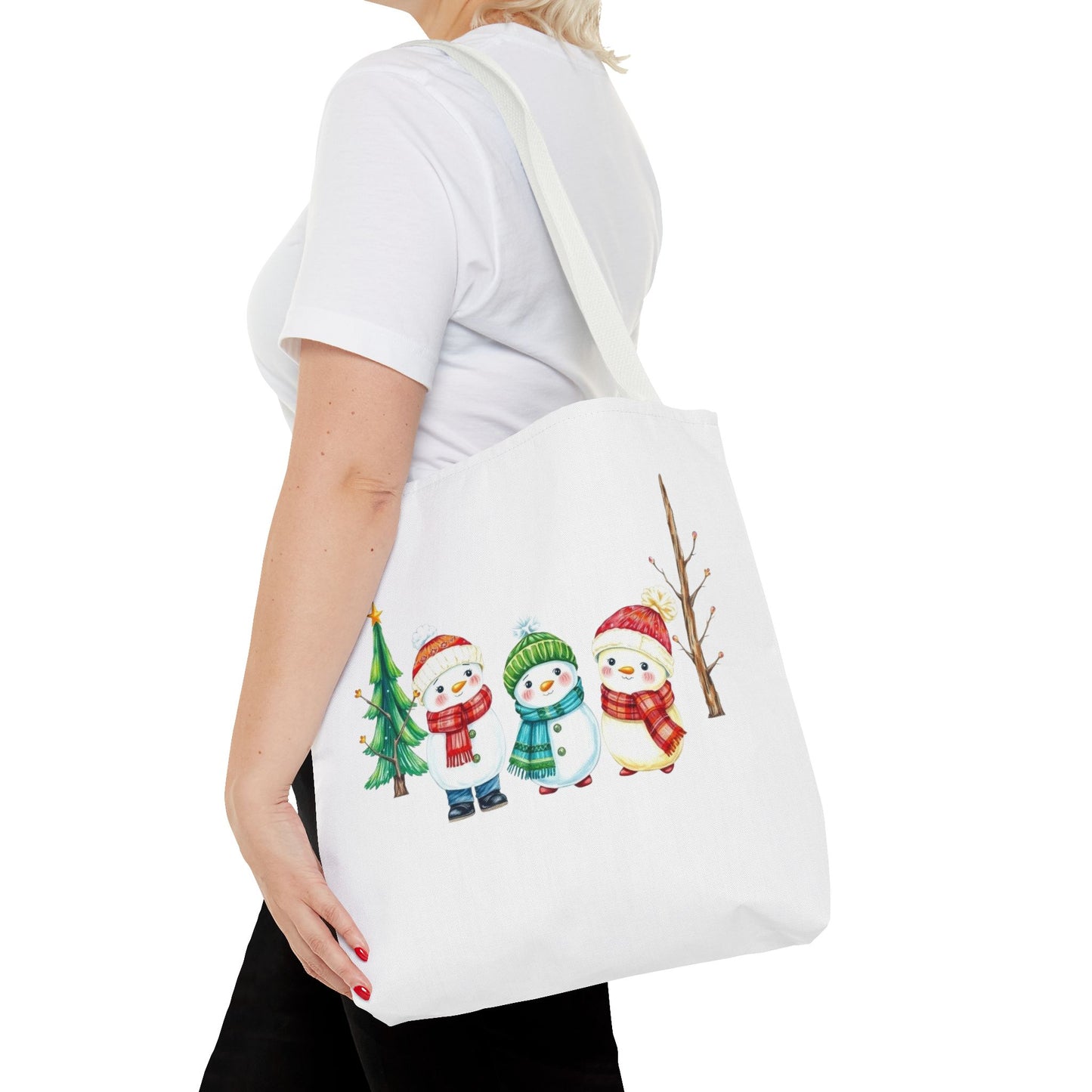 Christmas Snowman Tote Bag — Cute Holiday Winter Market Tote