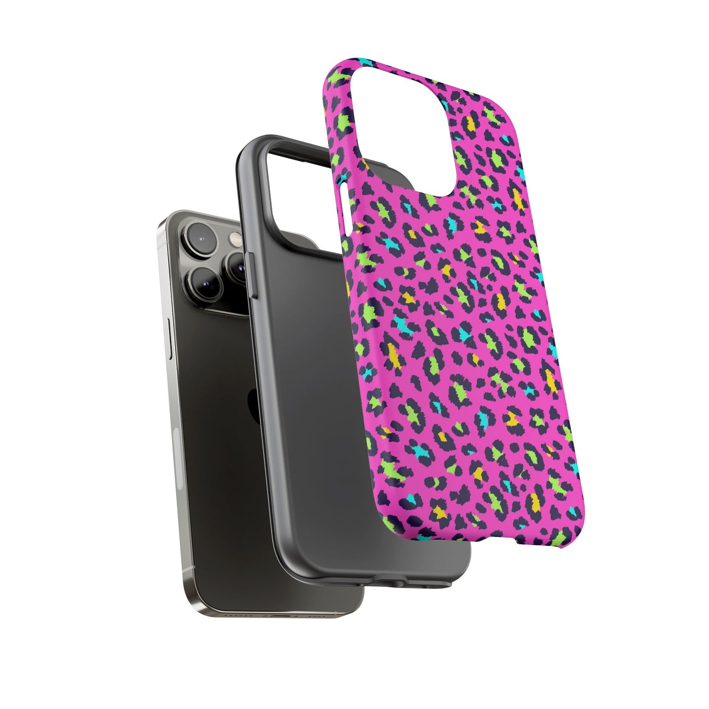 iPhone Pink Neon Leopard Phone Case — Bold Protective iPhone Cover