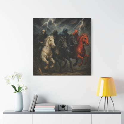 Four Horsemen Canvas Wall Art — Apocalyptic Gothic Mythology Print