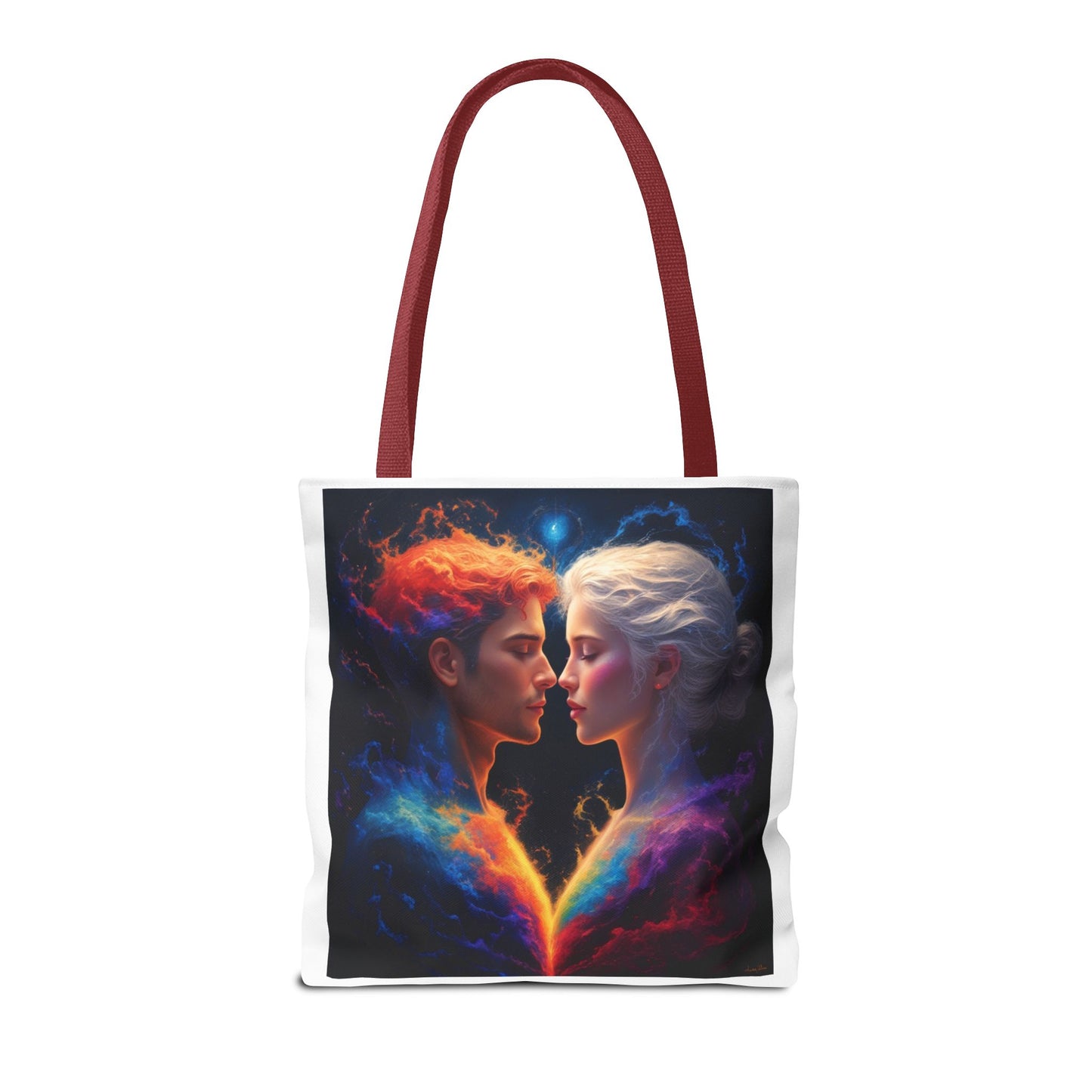 Cosmic Lovers Tote Bag — Fire & Ice Romantic Art AOP