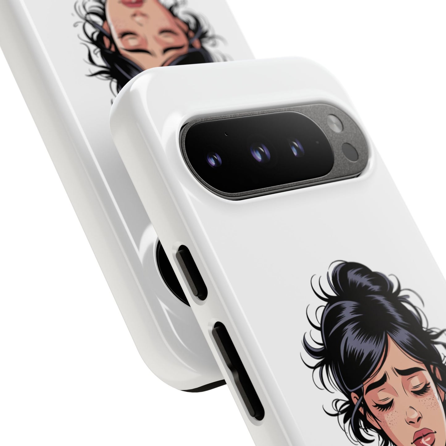 Google-Handyhülle – „Erstmal Kaffee, bitte“: Niedliches Design für eine verschlafene Frau am Morgen