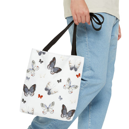 Butterfly Pattern Tote Bag — Floral Butterfly All-Over Print Tote