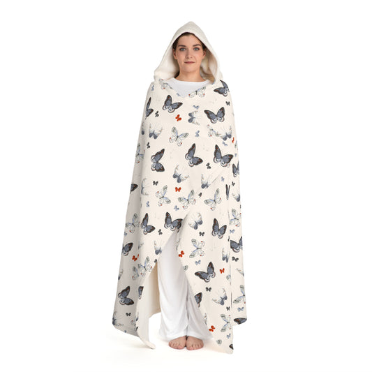 Butterfly Hooded Sherpa Blanket – Cozy Fleece Throw with Hood