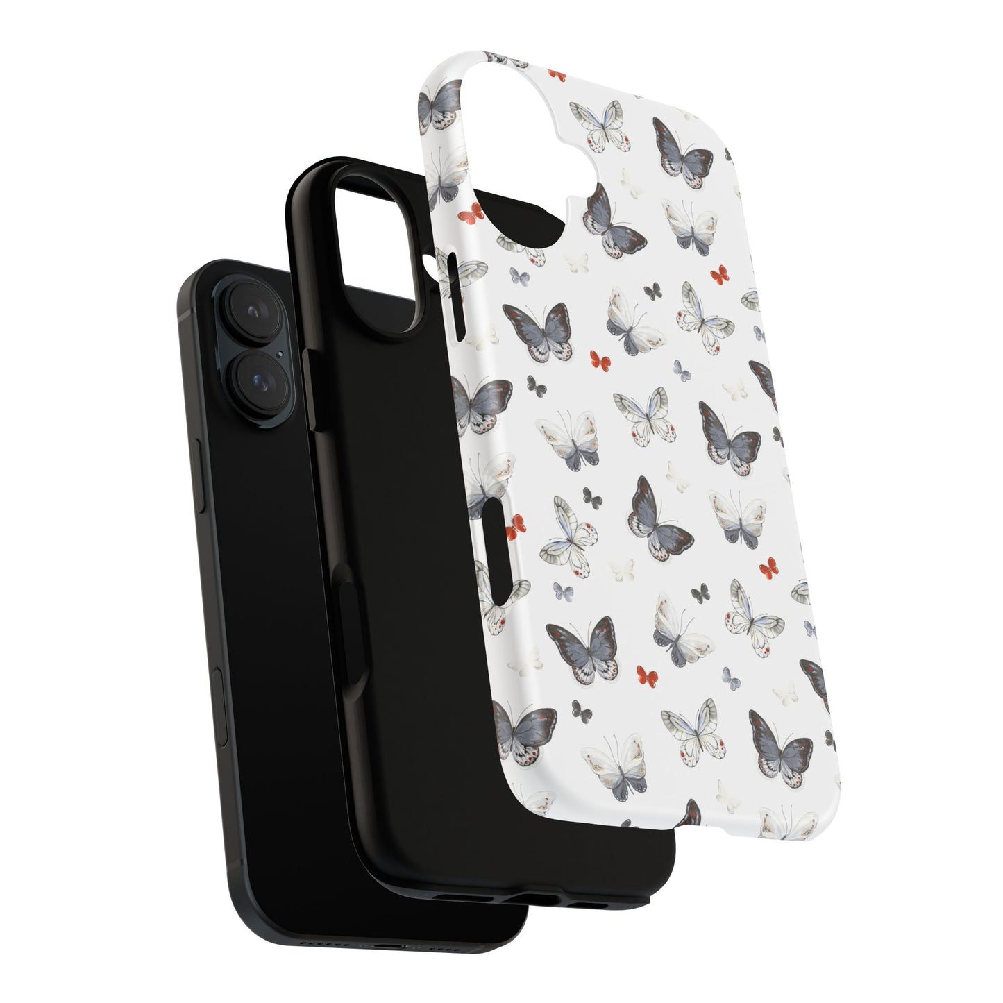 iPhone Butterfly Pattern Tough Phone Case — Protective Floral-Inspired iPhone Case