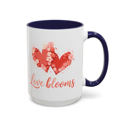 Love Blooms Accent Coffee Mug — Floral Heart 11/15oz