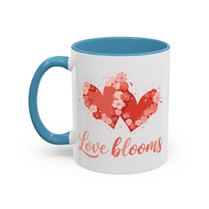 Love Blooms Accent Coffee Mug — Floral Heart 11/15oz