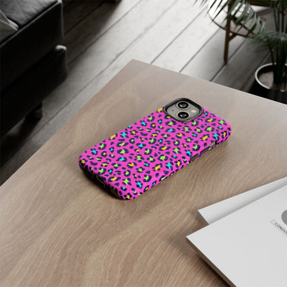 iPhone Pink Neon Leopard Phone Case — Bold Protective iPhone Cover
