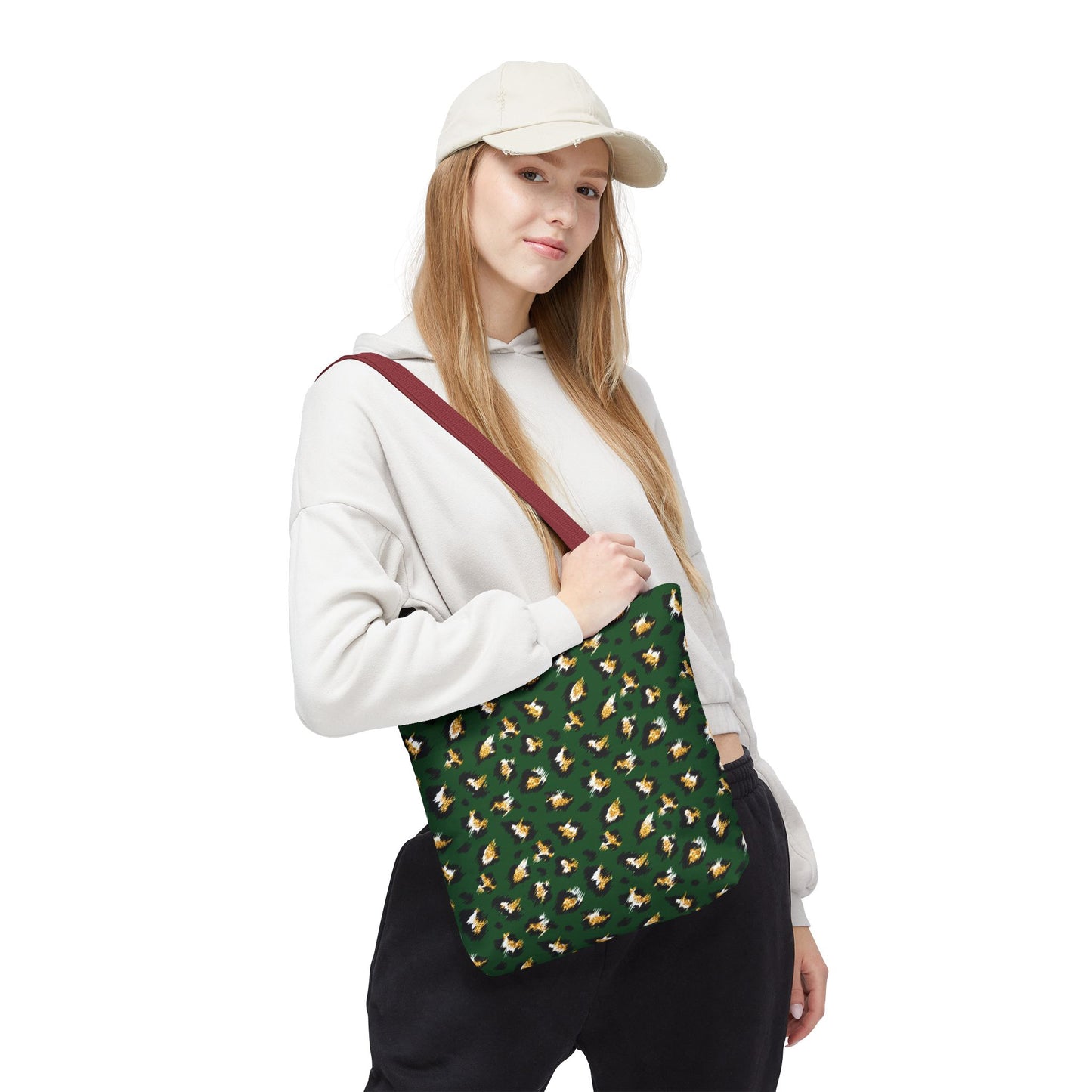 Green Leopard Print Tote Bag – Patterned All-Over-Print Shopper