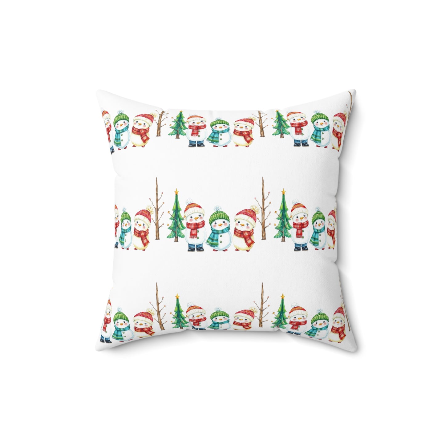 Christmas Snowman Pattern Pillow — Festive Holiday Decorative Throw