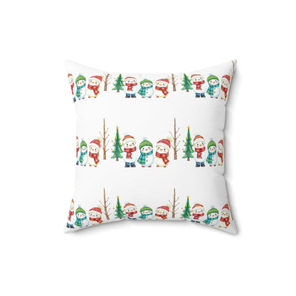 Christmas Snowman Pattern Pillow — Festive Holiday Decorative Throw