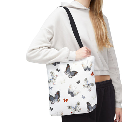Butterfly Pattern Tote Bag — Floral Butterfly All-Over Print Tote