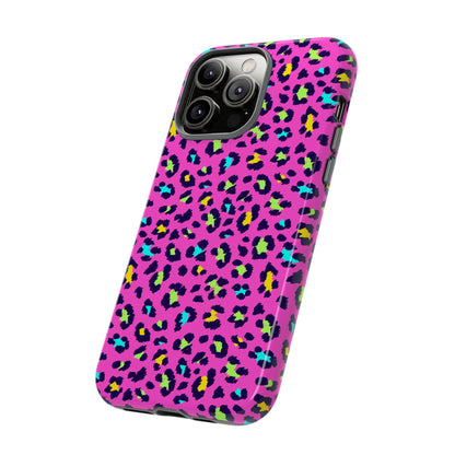 iPhone Pink Neon Leopard Phone Case — Bold Protective iPhone Cover