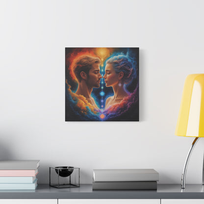 Spiritual Lovers Matte Canvas Print — Energetic Soulmate Portrait