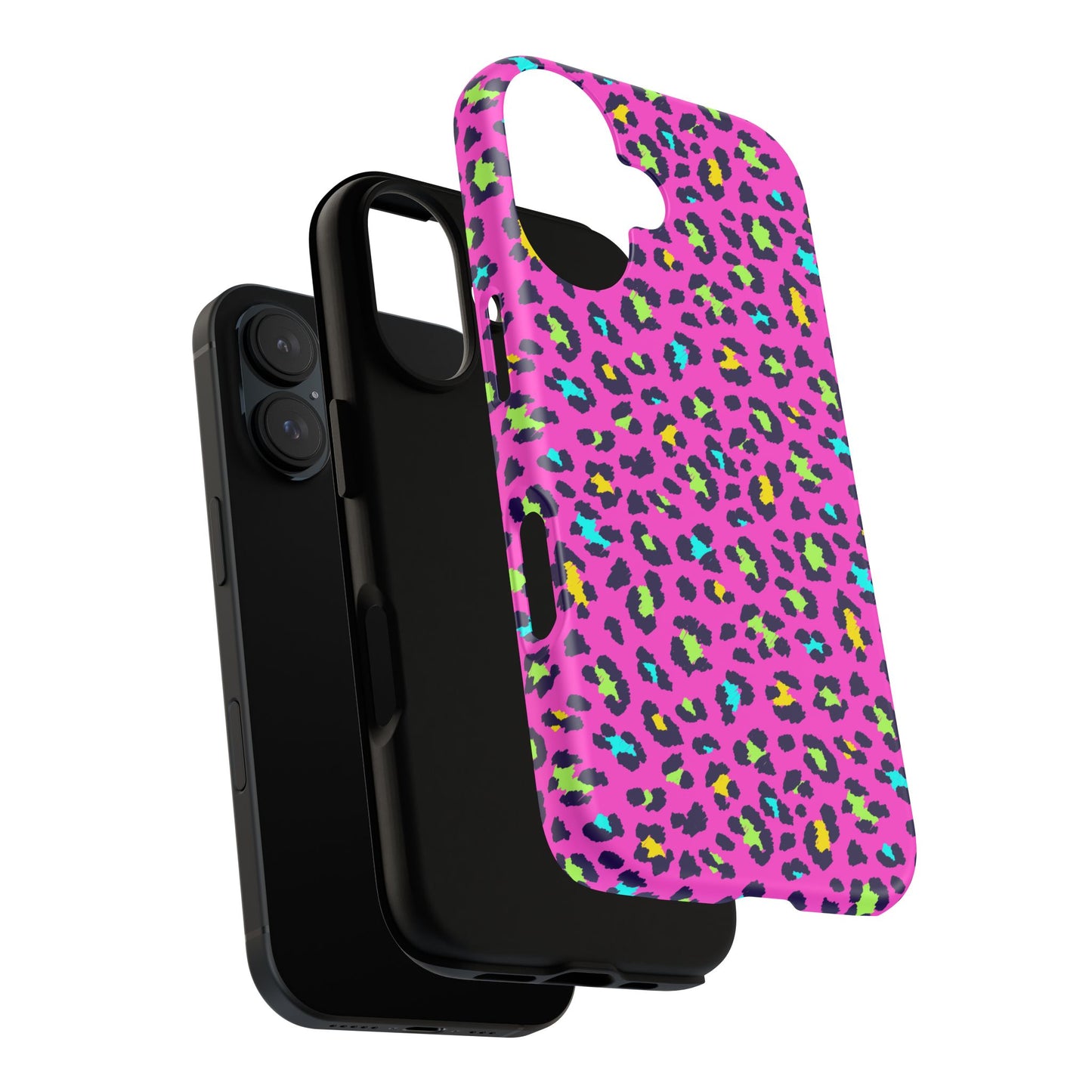 iPhone Pink Neon Leopard Phone Case — Bold Protective iPhone Cover