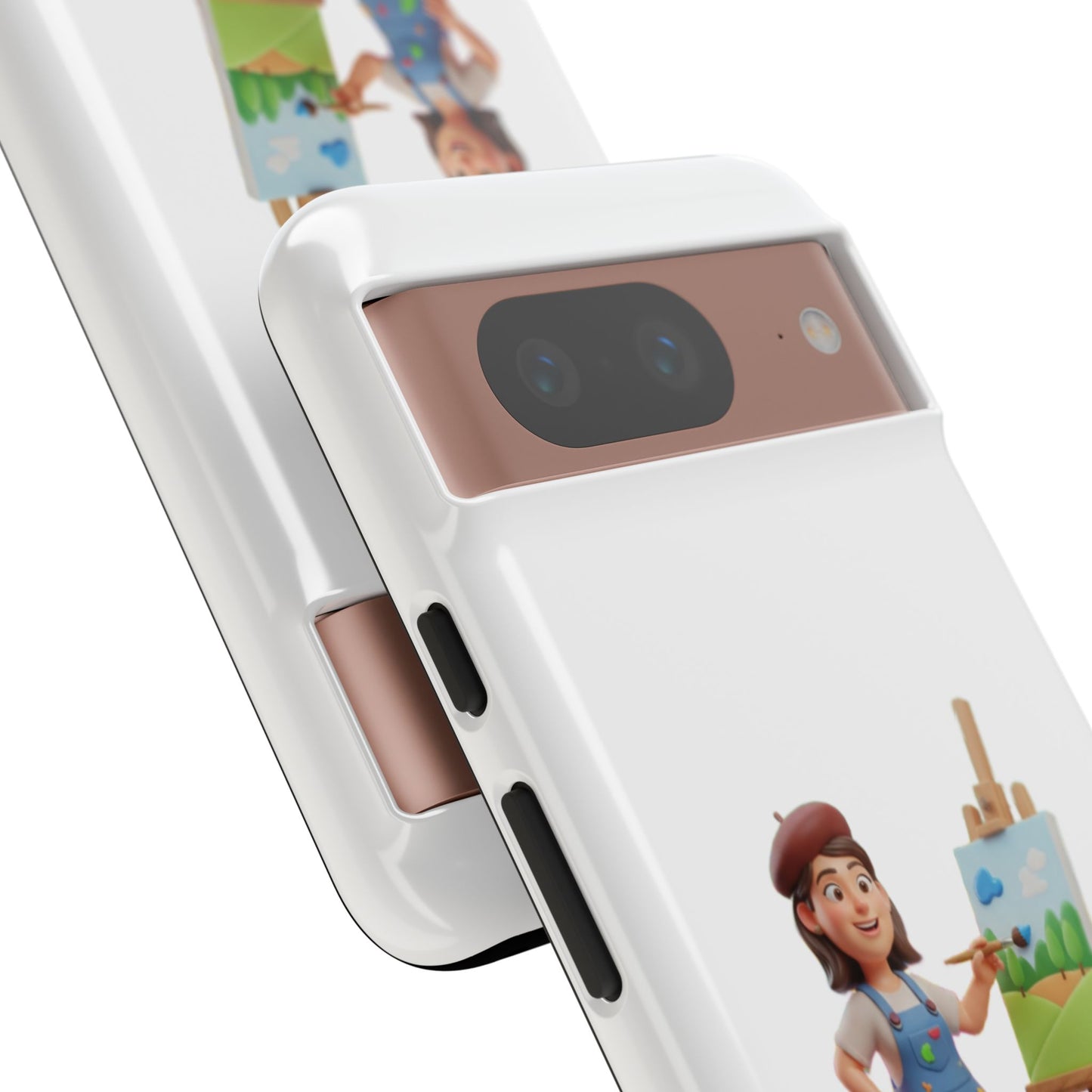 Google Artist Painting Phone Case — Cute Female Painter Illustration Phone Cover