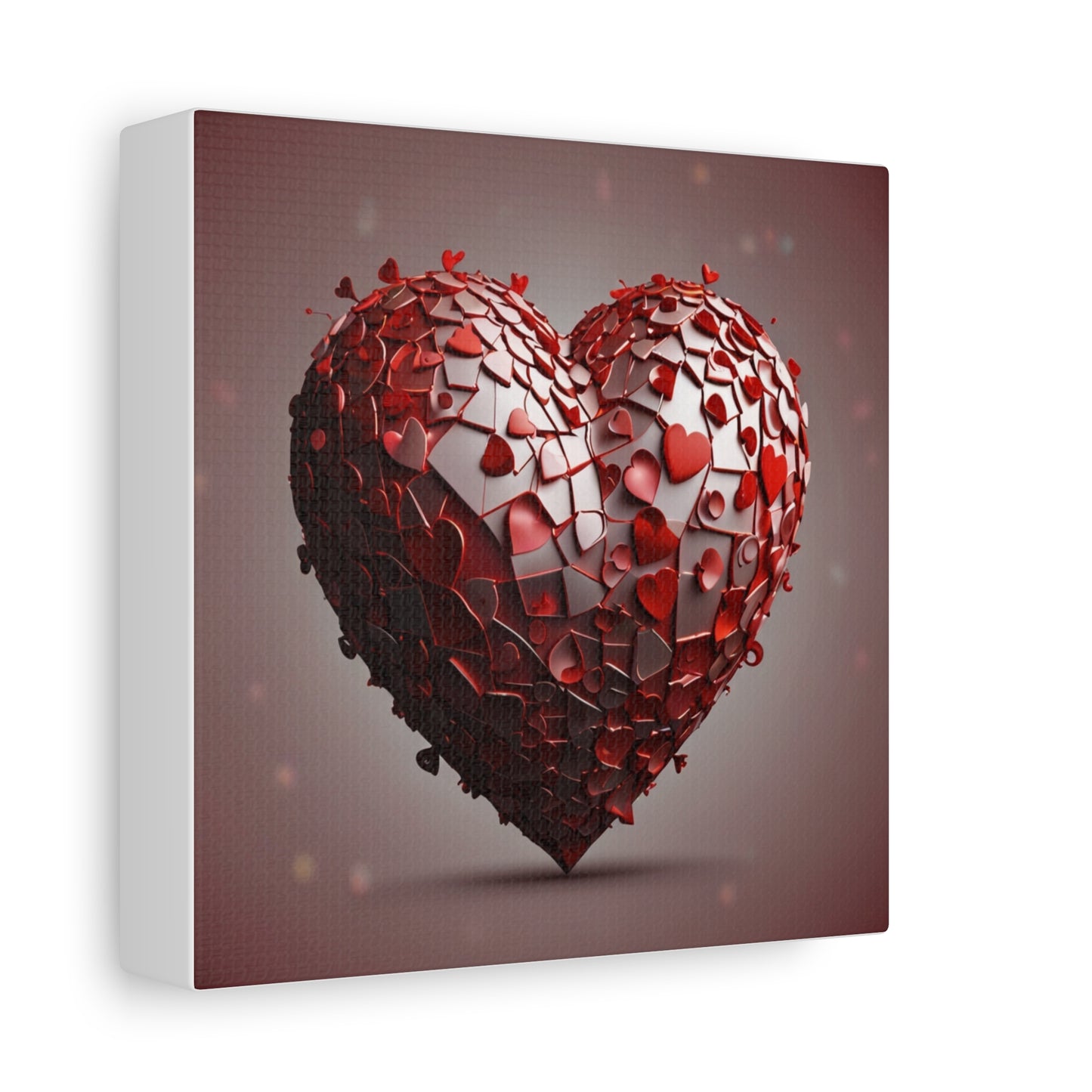 Valentine Heart Mosaic Matte Canvas Wall Art — Stretched 1.25"