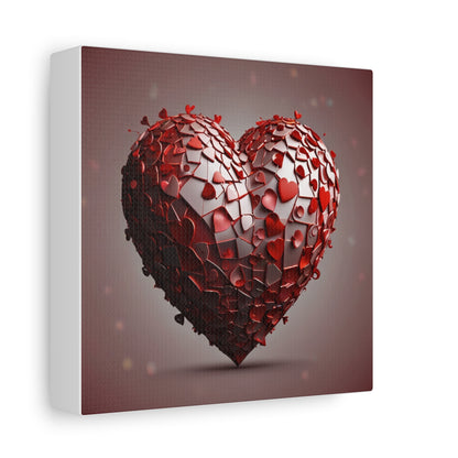 Valentine Heart Mosaic Matte Canvas Wall Art — Stretched 1.25"