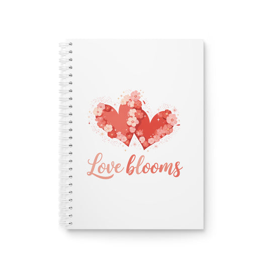 Love Blooms Spiral Notebook — Floral Heart Journal for Valentine's Day & Romantic Notes